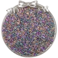 Iridescent AB crystal glass beads for DIY jewelry making displayed on a silver tray - 10g/Pack (2x4mm) / Vivid Colors