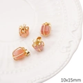 Ciondolo a forma di scatola regalo rosa placcato oro 14K con fiocco, 10x15mm lusso - Scatola Regalo Zucchero / 10x15mm (1 Pezzo/Confezione) / Colore Pasta di Fagioli a Gradiente Casuale