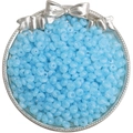 Light blue translucent 6x3mm round flat glass wheel beads for DIY jewelry making - Lake Blue