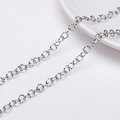 Chaîne à maillons torsadés en acier inoxydable argenté poli pour la création de bijoux - Chaîne à maillons ronds torsadés (#20) / 1 Mètre/Paquet