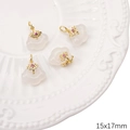 Wolkig geformte 14K vergoldete Ruyi-Anhänger mit rotem Edelstein in Größe 15x17mm - 15x17mm (1 Stück/Packung)
