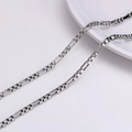 Chaîne box en acier inoxydable argenté poli pour la création de bijoux DIY matériel - Chaîne à blocs creux rectangulaires et carrés (#30) / 1 Mètre/Paquet