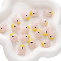 Cuentas de pez de vidrio con rayas rosas para joyería DIY en un plato de cerámica blanco - 1 Pieza por Paquete / Pez Rosa Claro (18x15mm)