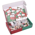 Christmas DIY bead kit with snowman and tree charms in a red and green gift box - Christmas Theme Kit