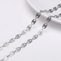 Chaîne à maillons ovales texturés en acier inoxydable pour création de bijoux - Chaîne nez de cochon gaufrée quadrillage diamant (#25) / 1 Mètre/Paquet