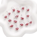 Red enamel Christmas stocking pendants with white polka dots for DIY jewelry making - Red Polka Dot Christmas Sock Style (#04) / 1 Piece/Pack (12x12mm) / Red