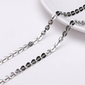 Chaîne à maillons ovales plats en acier inoxydable argenté pour création de bijoux - Chaîne série à disques ovales plats (#34) / 1 Mètre/Paquet