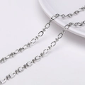 Chaîne à maillons ovales en acier inoxydable argenté avec détails gravés pour bijoux DIY - Chaîne à maillons ovales gravés (#29) / 1 Mètre/Paquet