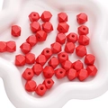 Faceted red geometric wooden beads for DIY handmade jewelry crafts and bracelets - 10mm 10 Pieces/Pack / Red