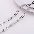 Chaîne à trombones en acier inoxydable argenté poli pour bijoux faits à la main - Chaîne style trombone polie miroir (#38) / 1 Mètre/Paquet