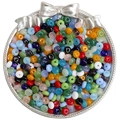 6x3mm colorful glass rondelle beads in a silver tray for DIY jewelry making - Random Mixed Colors