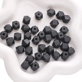 Octagonal geometric black wooden beads with holes for DIY jewelry and bracelet making - 10mm 10 Pieces/Pack / Black