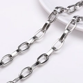 Chaîne à maillons ovales en acier inoxydable argenté poli pour la création de bijoux - Chaîne à maillons ovales haute polie (#41) / 1 Mètre/Paquet