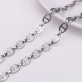 Chaîne à maillons nez de porc en acier inoxydable argenté pour création de bijoux - Pig Nose Oval Hollow Chain (#42) / 1 Mètre/Paquet