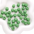 Green octagonal geometric wooden beads with visible wood grain for DIY jewelry making - 10mm 10 Pieces/Pack / Green