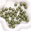 Dark green octagonal geometric wooden beads for DIY bracelets and handmade crafts - 10mm 10 Pieces/Pack / Olive Green