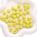 Bright yellow octagonal geometric wooden spacer beads with matte finish for DIY jewelry - 10mm 10 Pieces/Pack / Yellow
