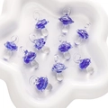 Ciondoli a fungo in vetro blu per gioielli fai-da-te con 10 pezzi a spirale - 1 Pezzo/Confezione (15x26mm) / Blu Reale Trasparente