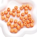 Orange octagonal wooden beads for DIY handmade jewelry bracelets and necklaces - 10mm 10 Pieces/Pack / Orange Red