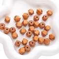 Geometric natural wood beads with octagonal facets and central holes for DIY jewelry making - 10mm 10 Pieces/Pack / Reddish Brown