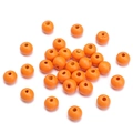 8mm orange solid color painted wood beads for DIY jewelry and bracelet making - Orange Red