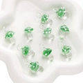 Pendentifs champignons en verre vert 15x26mm avec pois blancs pour bijoux DIY - 1 Pièce/Paquet (15x26mm) / Vert Clair Transparent