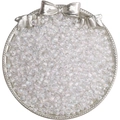 4mm irisierende AB-Glasperlen für DIY-Schmuckherstellung in einer silbernen Schale - 4mm, 10g/Packung (ca. 110 Stück) / Weiß