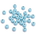 8mm light blue painted wooden round beads for DIY jewelry and bracelet crafting - Light Blue