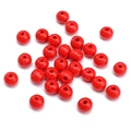 8mm red painted wooden round beads for DIY jewelry and bracelet crafting - Red