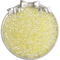 Gelbe 4mm irisierende Glasperlen für DIY-Schmuck in einer Schale mit silberner Schleife - 4mm, 10g/Packung (ca. 110 Stück) / Fluoreszierendes Gelb
