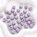 Lavender purple octagonal wooden beads for DIY bracelets with natural wood texture - 10mm 10 Pieces/Pack / Purple