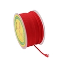 Roll of bright red nylon cord for DIY jewelry and Chinese knot weaving on white background - 2mm (16m/Roll) / Red