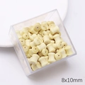 8x10mm zandlopervormige houten kralen in transparante doos voor DIY-sieraden maken - Melkgeurende Bamboeknoop (8x10mm)