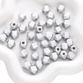 Silver octagonal wooden beads with metallic finish for DIY bracelet and jewelry making - 10mm 10 Pieces/Pack / Silver