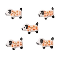 Baroque style cute spotted dog ceramic button beads for DIY jewelry making - Orange Spotted Dog Style (#06)