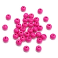8mm rose red painted wooden beads with center holes for DIY bracelet and craft making - Rose Red