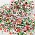Mix festlicher Weihnachts-Pailletten mit Bäumen und Sternen für DIY-Bastelarbeiten - Stil A / 10 g