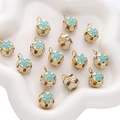 Blue cloisonné flower bell pendant with gold plating for DIY jewelry and crafts - 5 Pieces / 14mm / Blue
