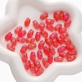 DIY rose red iridescent acrylic tulip beads for jewelry making displayed on a star tray - Tulip / 10 Pieces/Pack (8x13mm) / Red