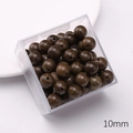 10mm dark wenge wood beads with natural texture in a clear box for DIY jewelry making - Wenge Wood (10mm)