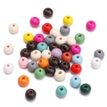 Mix of colorful 8mm painted wooden round beads for handmade DIY jewelry making - Colorful Mix
