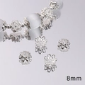 Bright silver 8mm flower bead caps for DIY jewelry making and handmade bracelets - 8mm / Style #02 / 50 Pieces