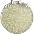 4mm irisierende gelbe Glasperlen mit AB-Glanz für DIY Schmuckherstellung - 4mm, 10g/Packung (ca. 110 Stück) / Knospen Grün