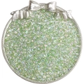Hellgrüne transparente Glasperlen mit AB-Irisbeschichtung in einer Silberschale - 4mm, 10g/Packung (ca. 110 Stück) / Grasgrün