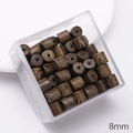 Set of 8mm cylindrical hardwood beads with deep grain for DIY jewelry making - Wenge Wood Barrel Bead (8mm)