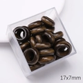 Dark brown bamboo-joint wooden beads 17x7mm for DIY bracelet making in storage box - Small Wooden Ring (17x7mm)