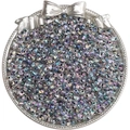 Irisierende 4mm Glasperlen in silberner Schale mit Schleife für DIY-Bastelarbeiten - 4mm, 10g/Packung (ca. 110 Stück) / Schwarz