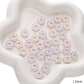 DIY cream yellow plum flower alloy pendants with 13mm enamel finish for jewelry making - Six-Petal Flower (13mm)