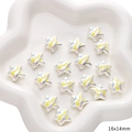 Matte silver alloy star bead with star text and colorful heart for DIY jewelry making - Five-Pointed Star (16x14mm)