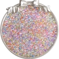 Irisierende 4mm Glasperlen für DIY Schmuck in dekorativer silberner Schale - 4mm, 10g/Packung (ca. 110 Stück) / Macarons